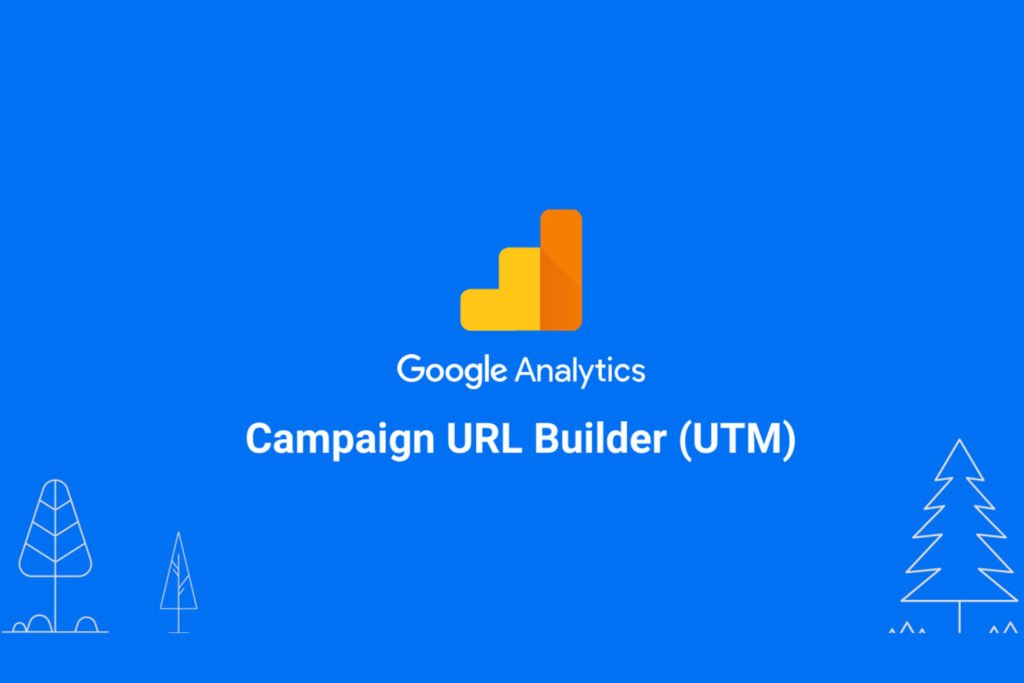 Google Analytics logo and text with blue background