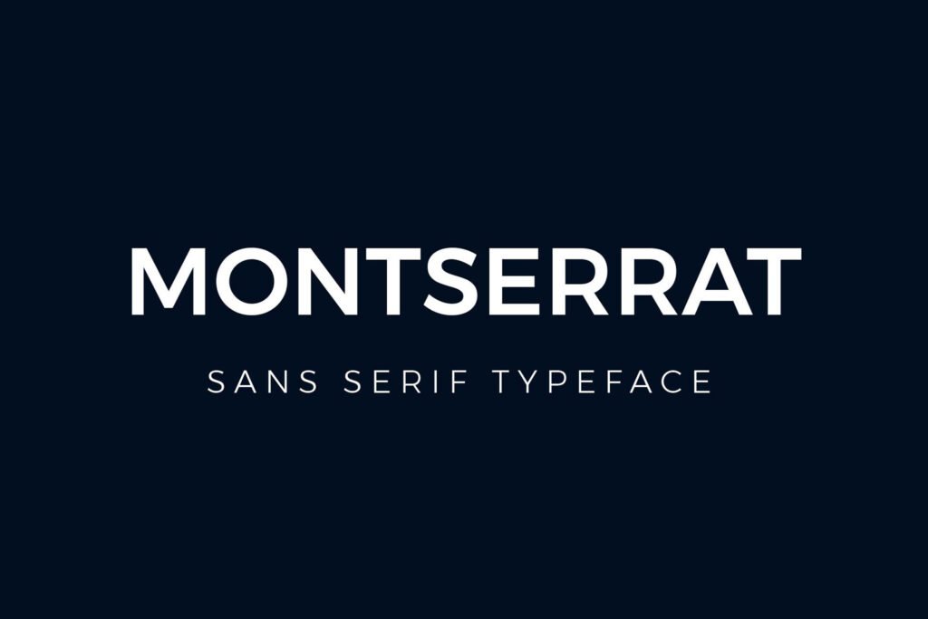 Monteserrat font with black background