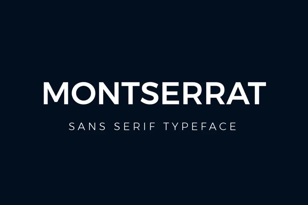 Monteserrat font with black background