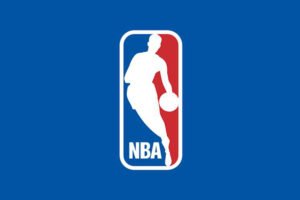 NBA logo on navy blue background