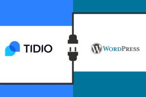 Tidio and WordPress logos with plugs icon