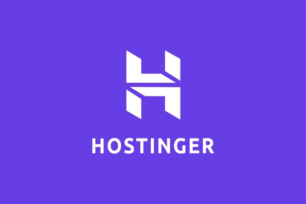 Hostinger logo on purple background