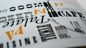A various of typefaces on the paper