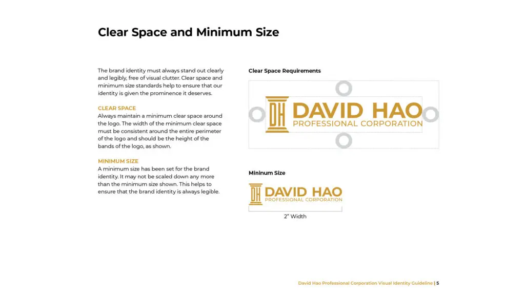 David Hao Professional Corporate 3 David Hao Professional Corporate logo guideline page