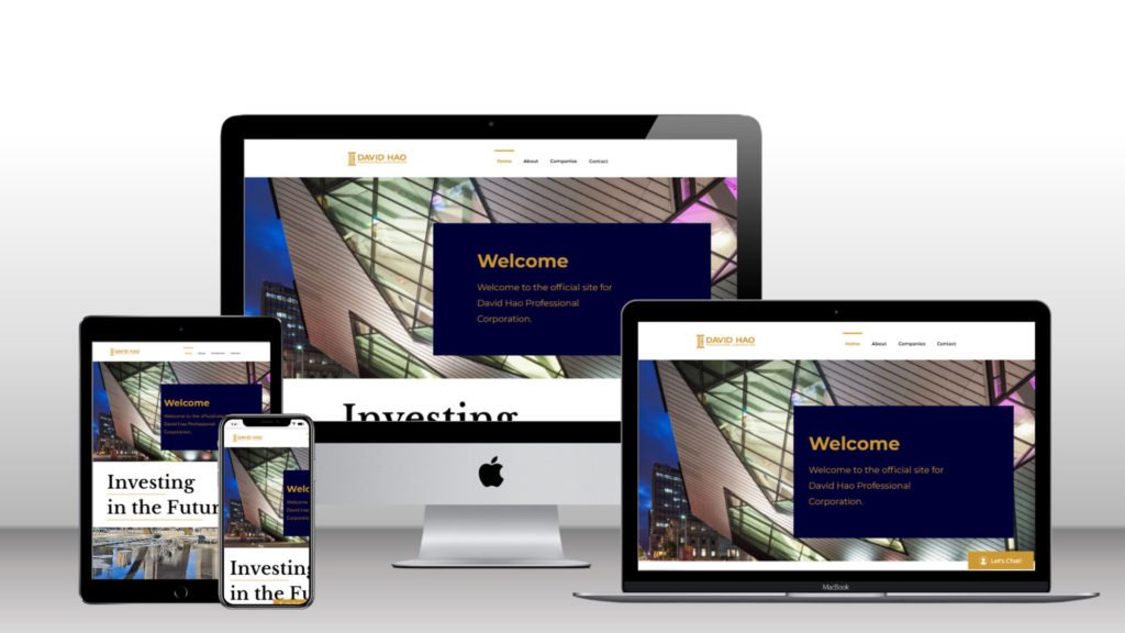 David Hao Professional Corporate website on mobile, tablet, desktop and laptop