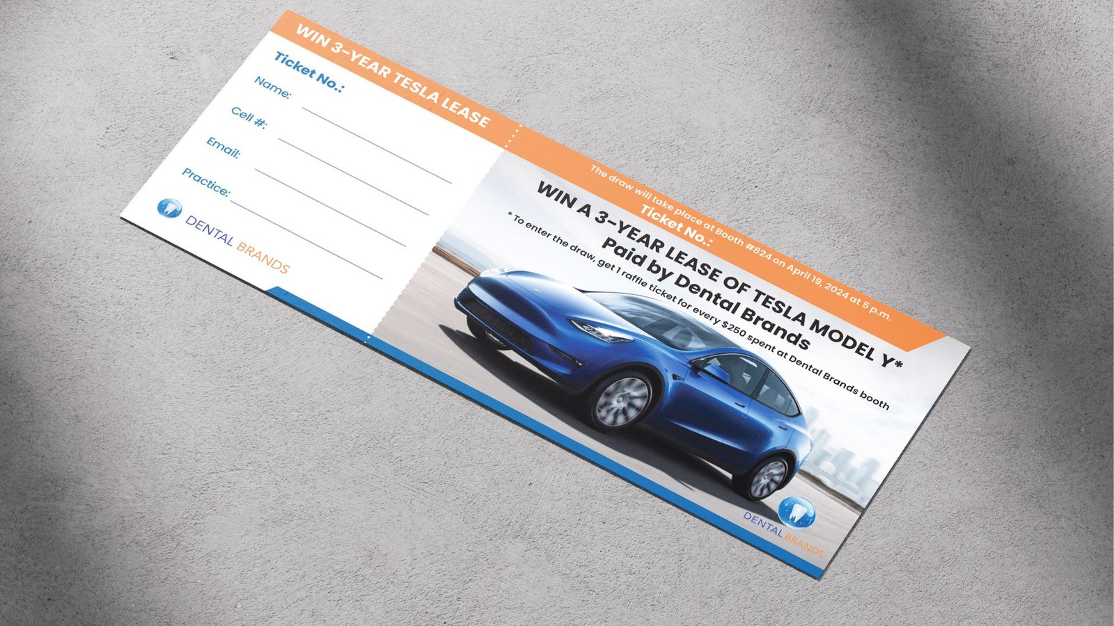 Dental Brands ODA 2024 Tesla raffle ticket sample