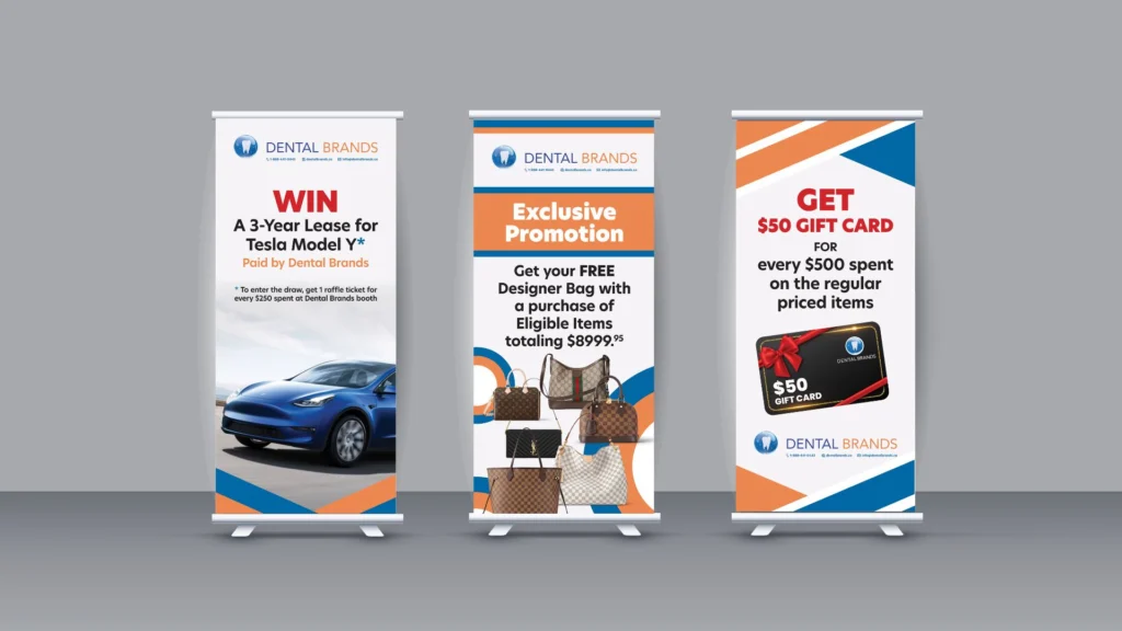 3 Dental Brands ODA 2024 pull up banners