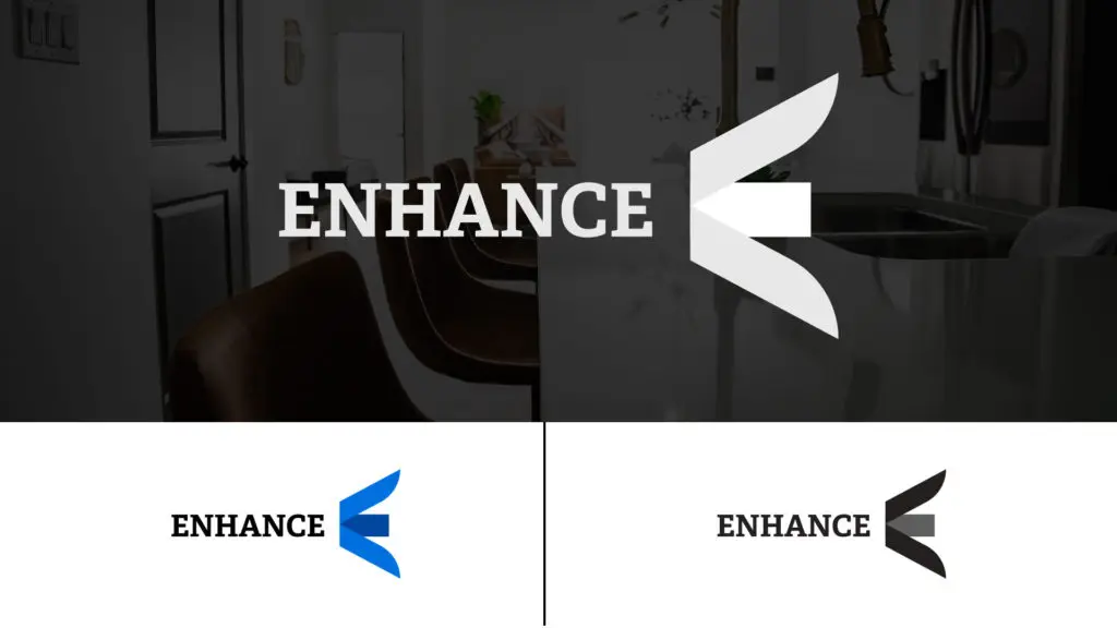 colour, black, and white logos