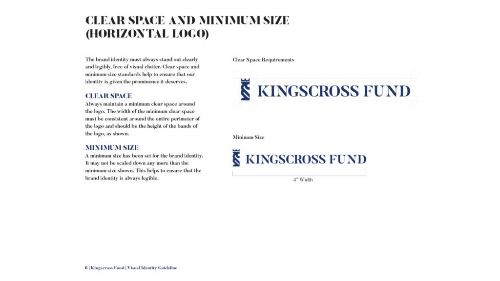 Kingscross Fund logo guideline content page