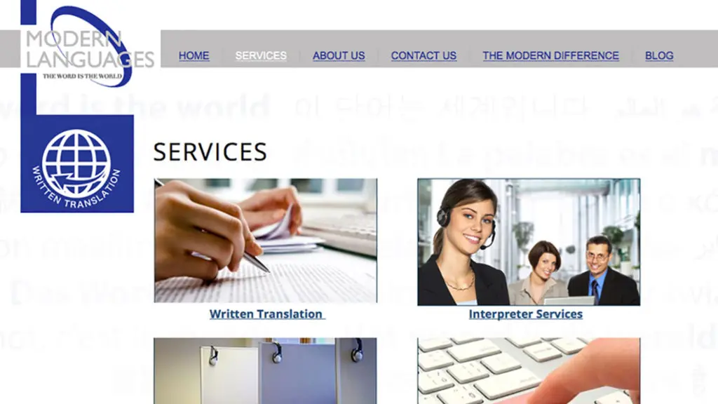 Modern Languages Marketing Materials 3 Modern Languages old website screenshot